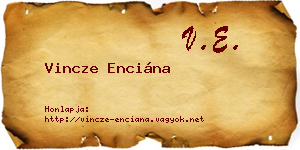 Vincze Enciána névjegykártya